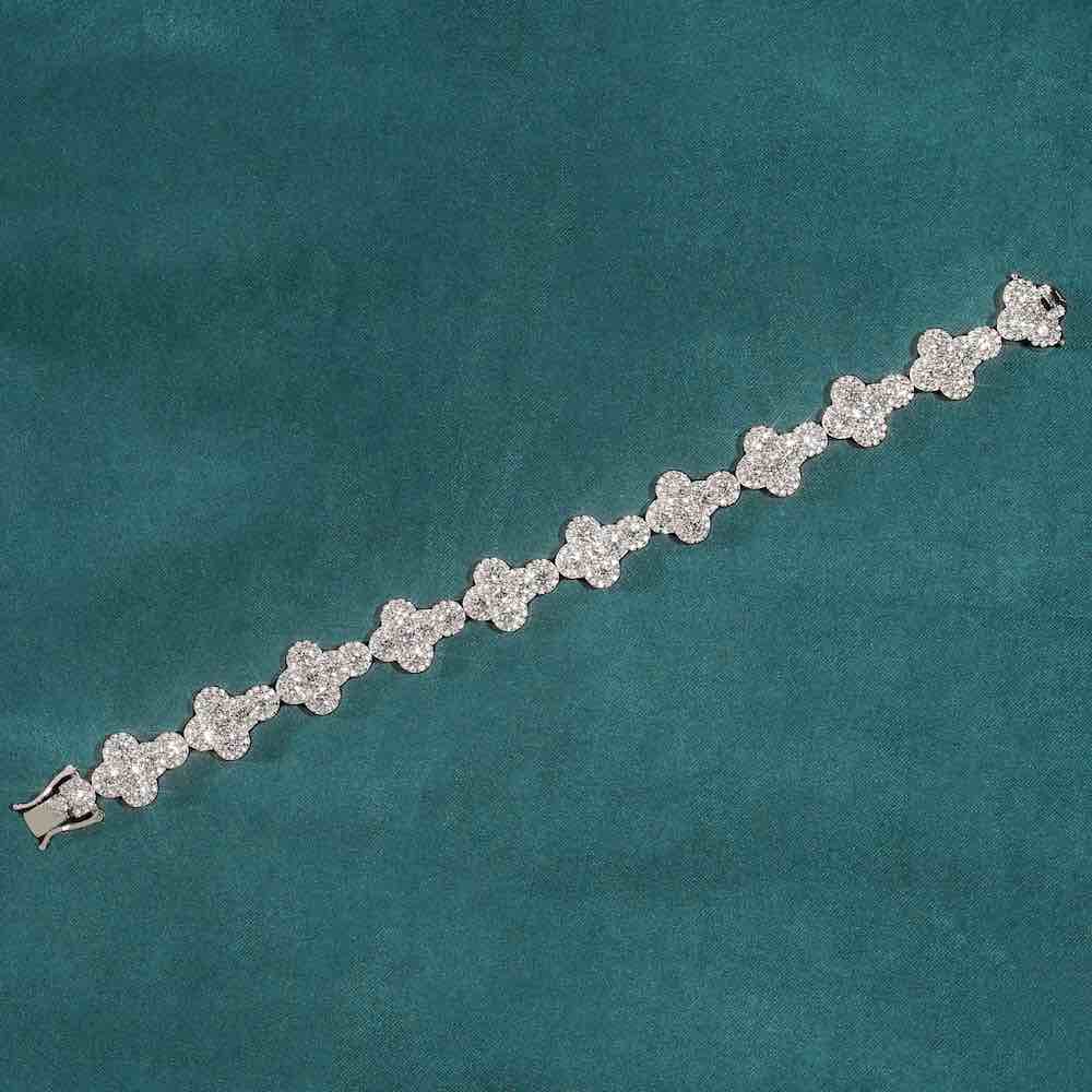 Sideways Cross Tennis Bracelet VVS1 Moissanite GRA Certified