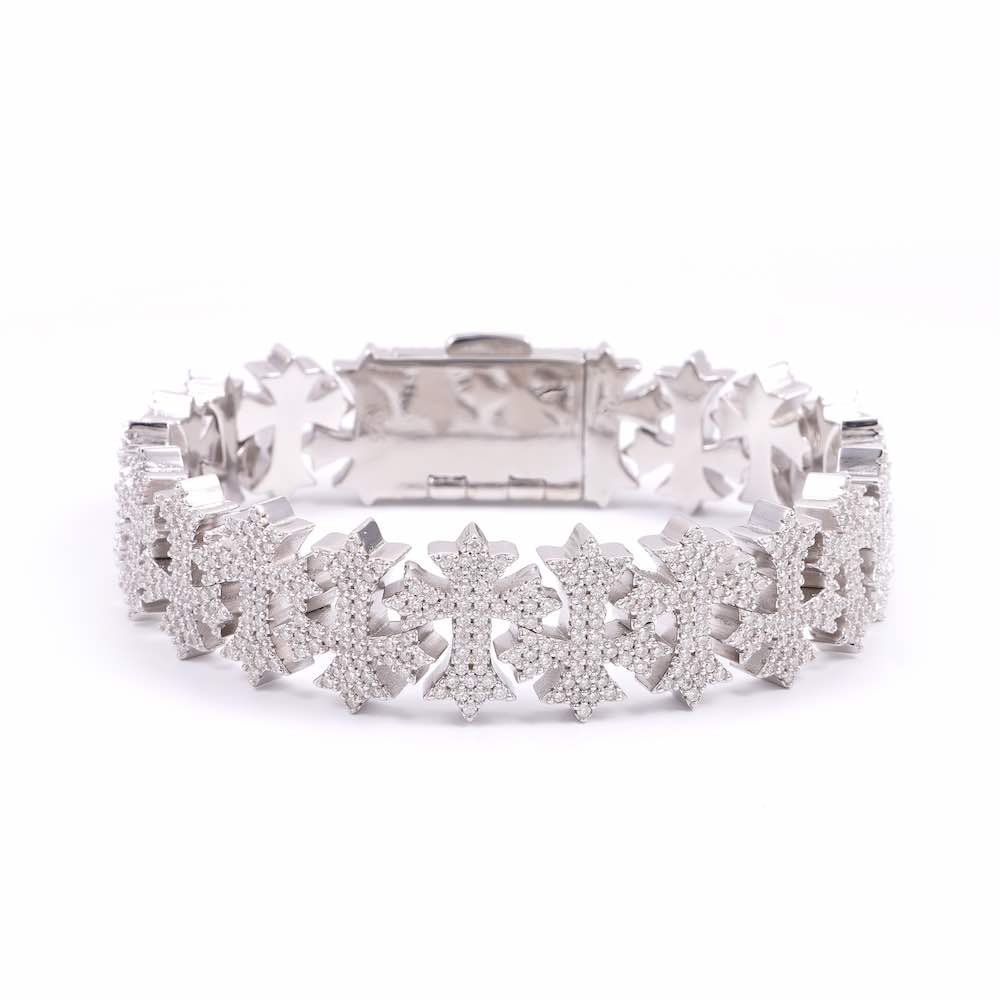 Cross Link Bracelet VVS1 Moissanite GRA Certified