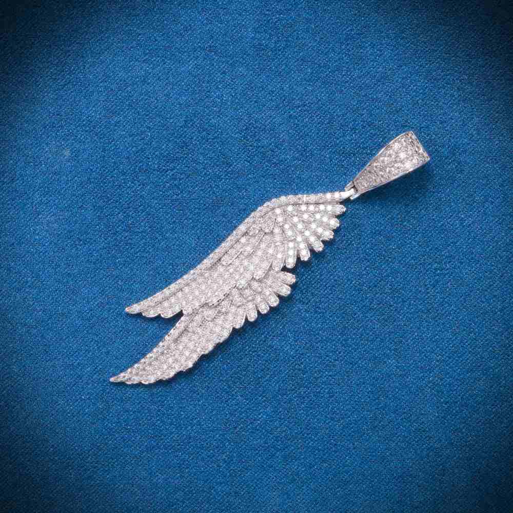 Feather Pendant VVS1 Moissanite GRA Certified
