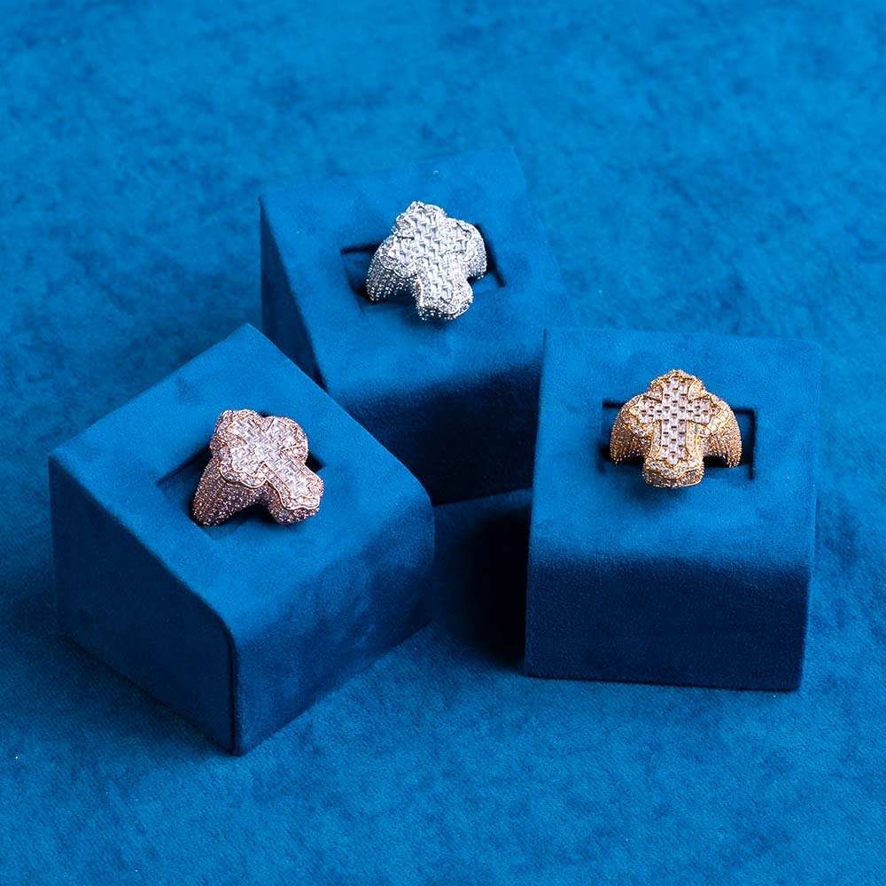 Fleur Cross Ring VVS1 Moissanite GRA Certified