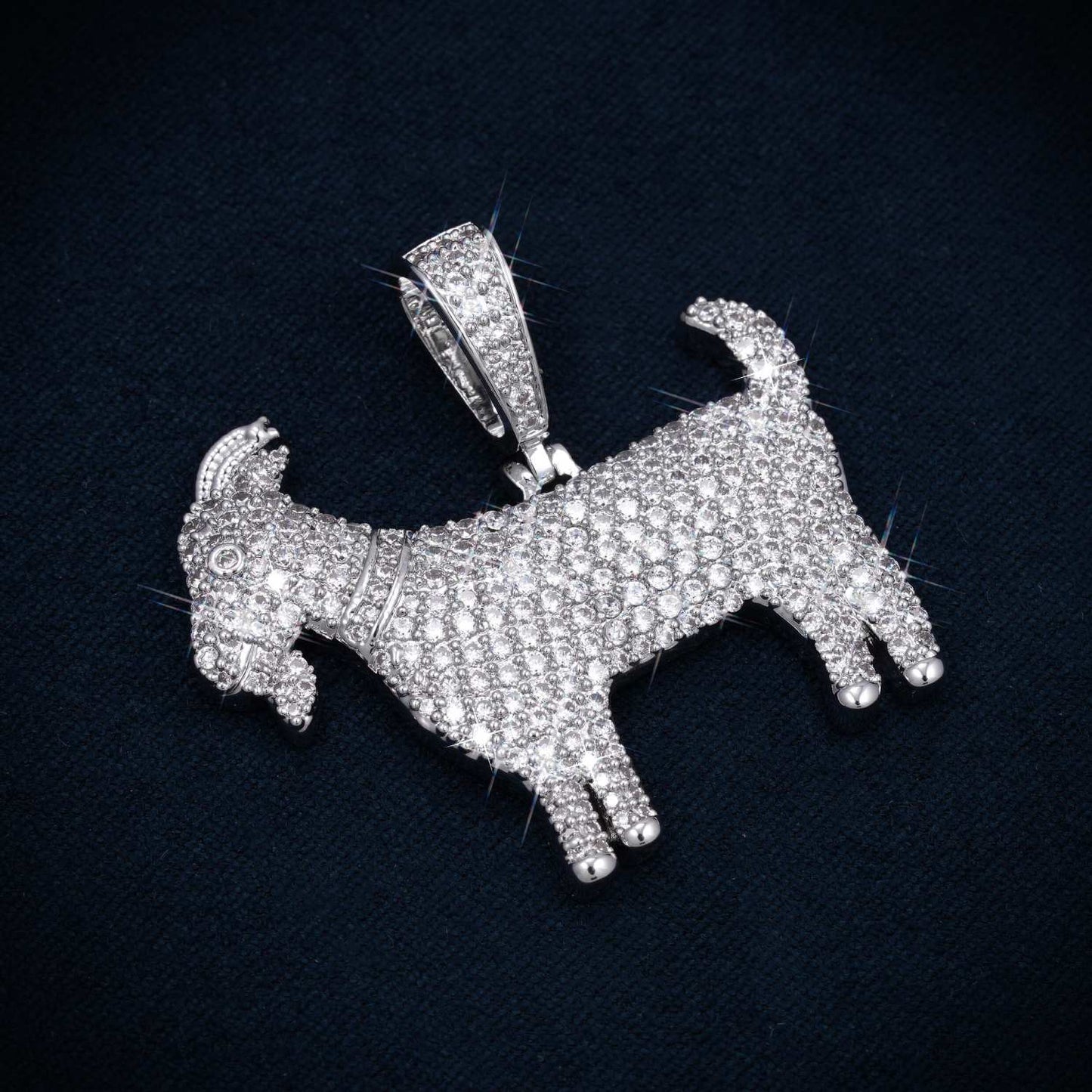 Goat Pendant VVS1 Moissanite GRA Certified