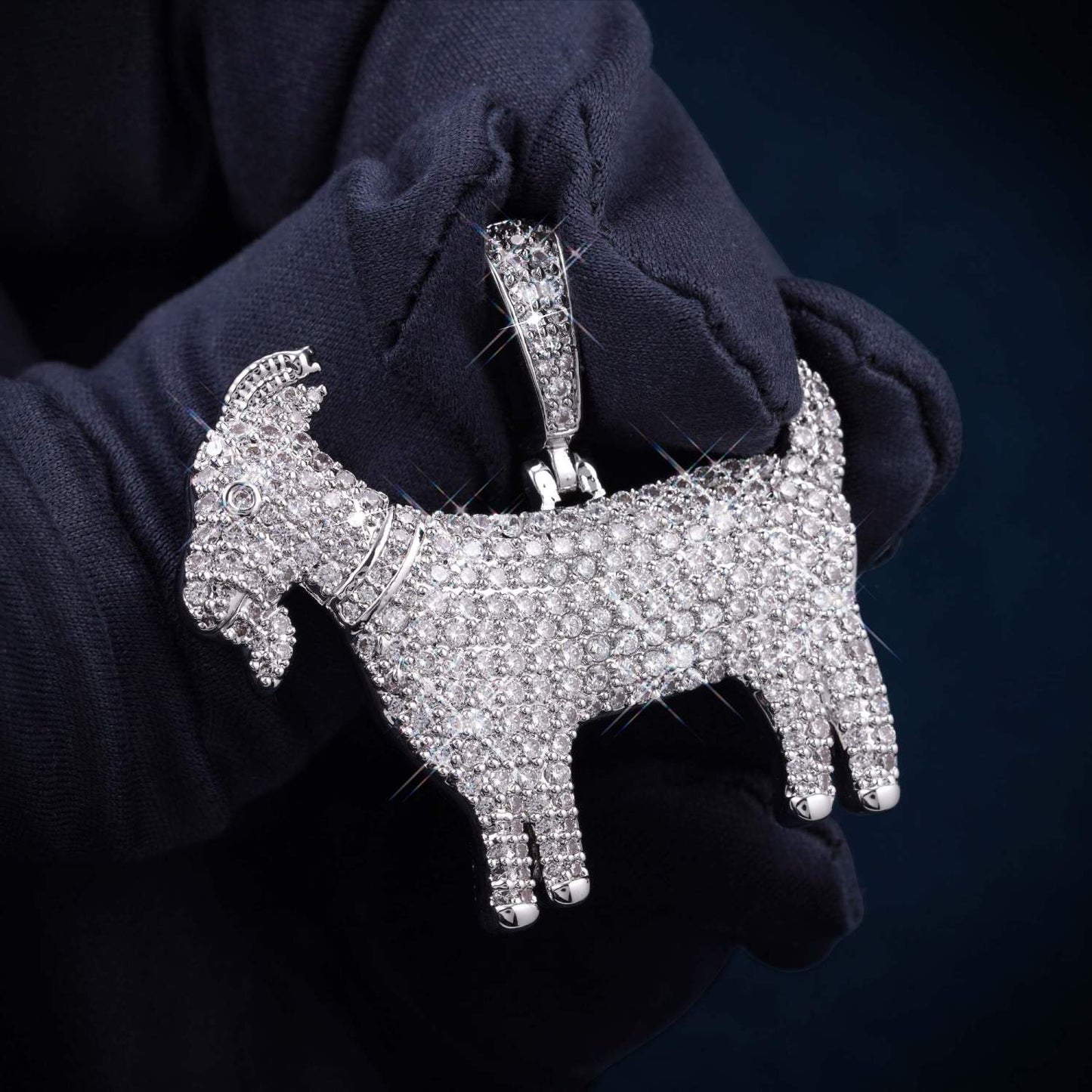 Goat Pendant VVS1 Moissanite GRA Certified