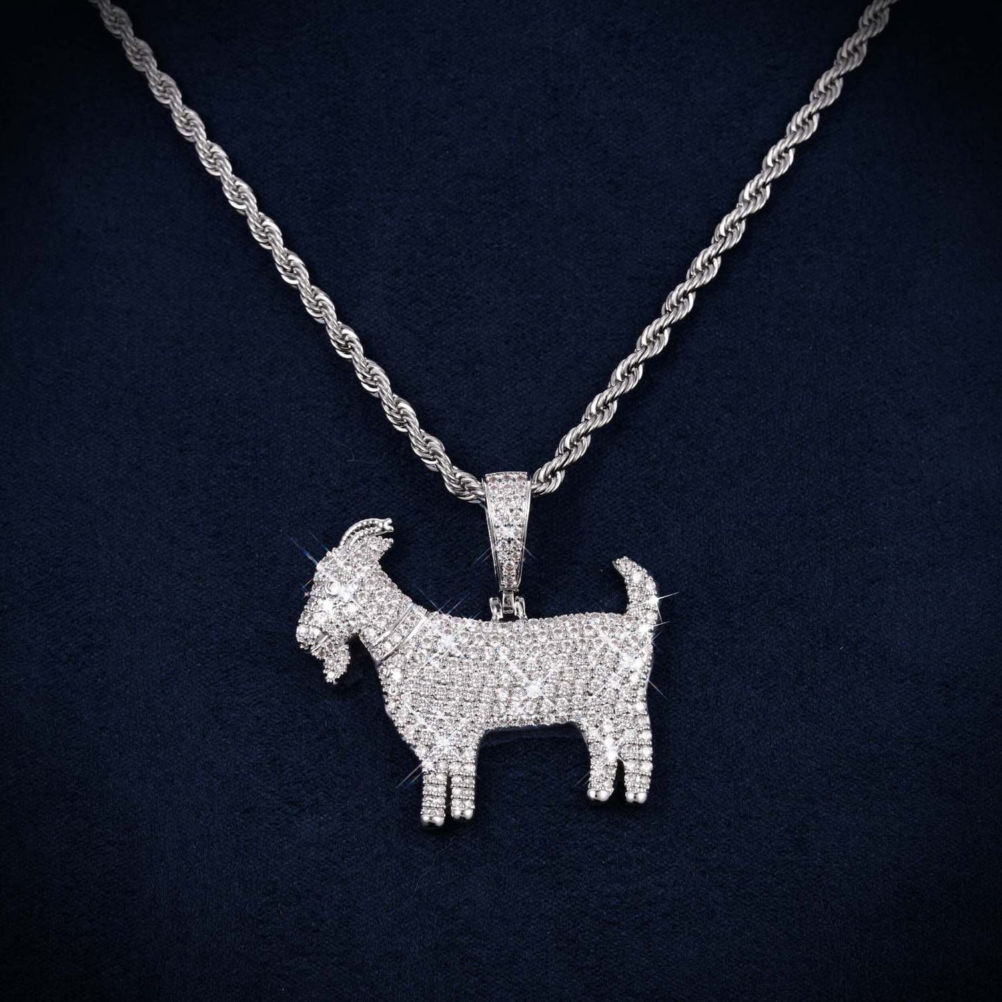Goat Pendant VVS1 Moissanite GRA Certified