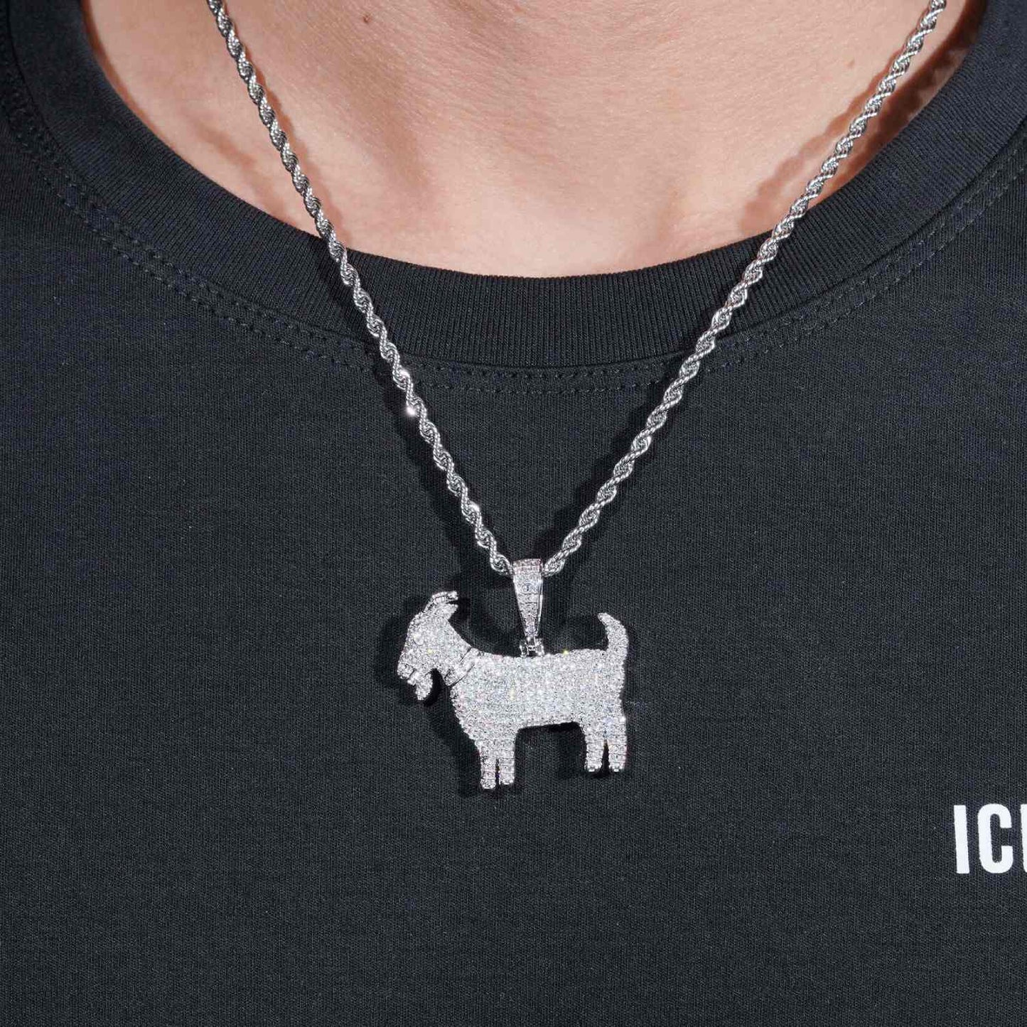 Goat Pendant VVS1 Moissanite GRA Certified