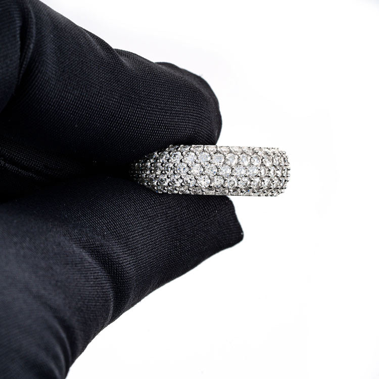 Five Row Band Ring VVS1 Moissanite GRA Certified