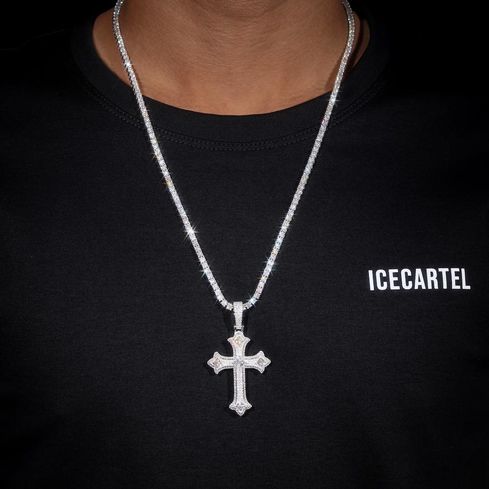 Cross Pendant VVS1 Moissanite GRA Certified