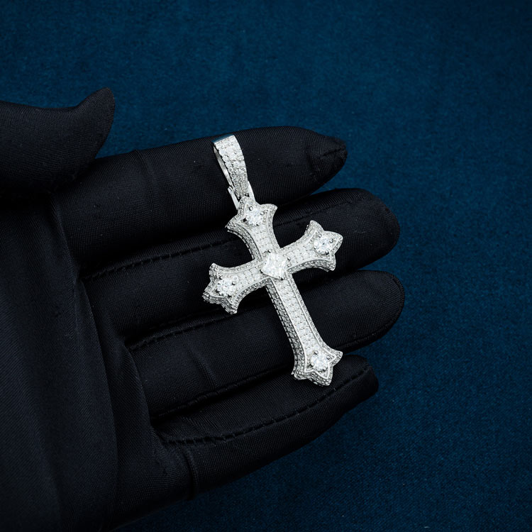 Cross Pendant VVS1 Moissanite GRA Certified