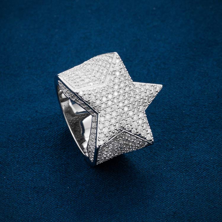 Star Ring VVS1 Moissanite GRA Certified