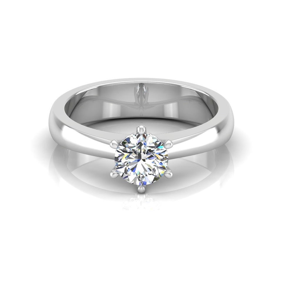 Brilliant Cut Solitaire Engagement Ring .5 Carats VVS1 Moissanite GRA Certified