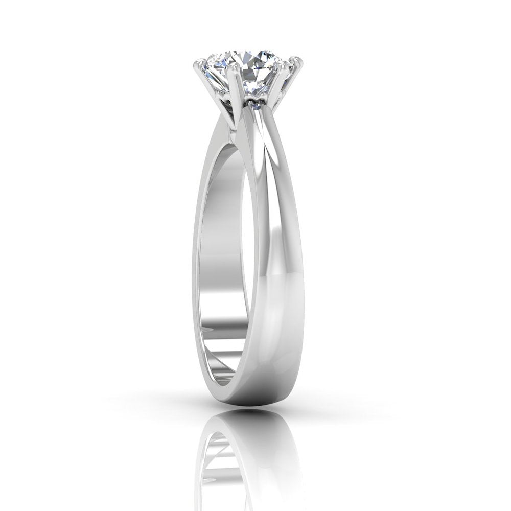 Brilliant Cut Solitaire Engagement Ring .5 Carats VVS1 Moissanite GRA Certified
