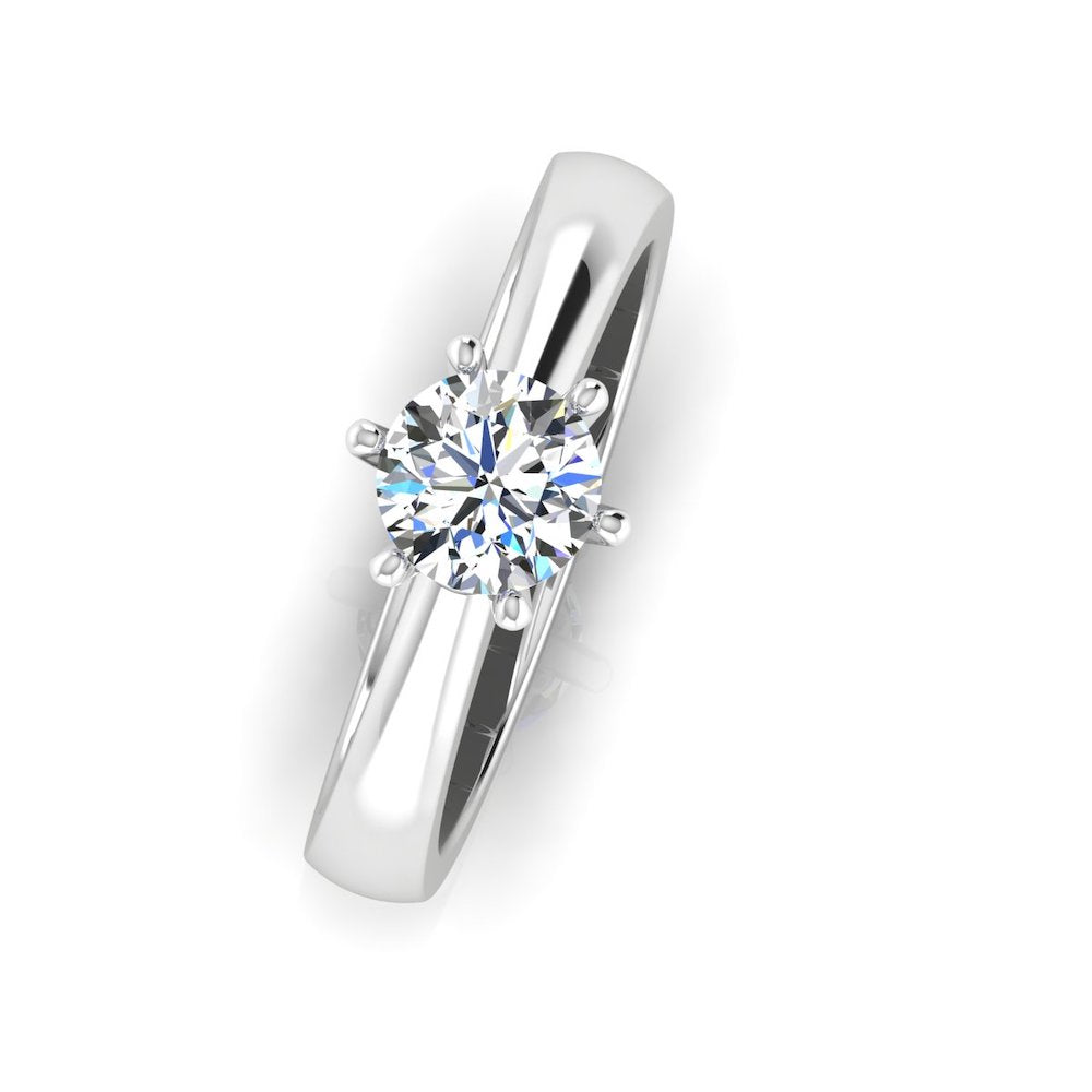Brilliant Cut Solitaire Engagement Ring .5 Carats VVS1 Moissanite GRA Certified