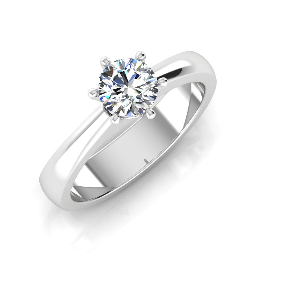 Brilliant Cut Solitaire Engagement Ring .5 Carats VVS1 Moissanite GRA Certified