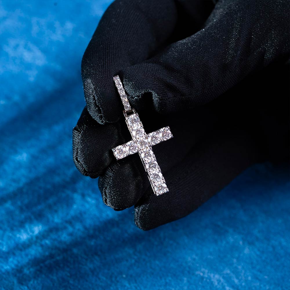 Micro Cross Pendant VVS1 Moissanite GRA Certified