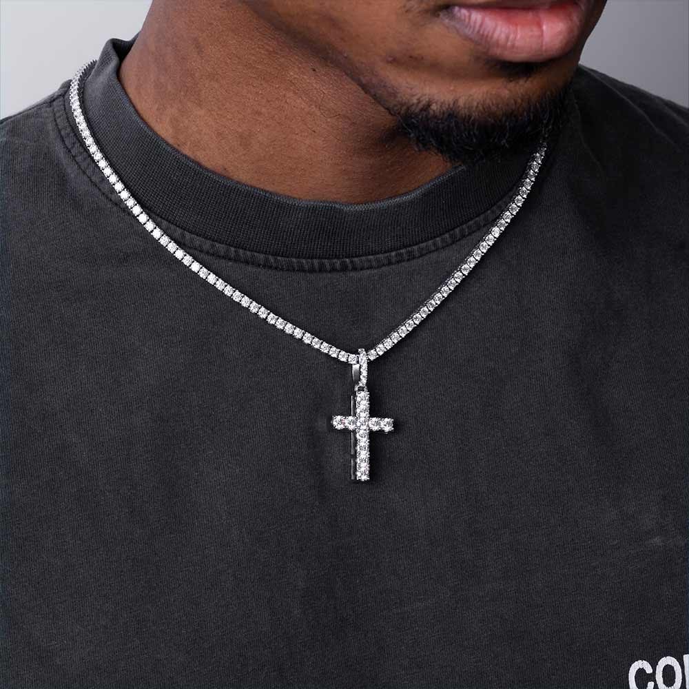 Micro Cross Pendant VVS1 Moissanite GRA Certified