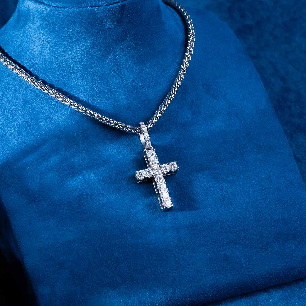 Micro Cross Pendant VVS1 Moissanite GRA Certified