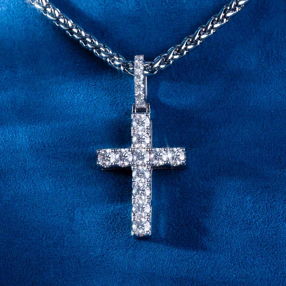 Micro Cross Pendant VVS1 Moissanite GRA Certified
