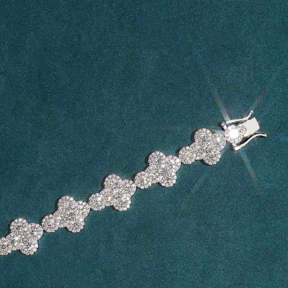 Sideways Cross Tennis Bracelet VVS1 Moissanite GRA Certified