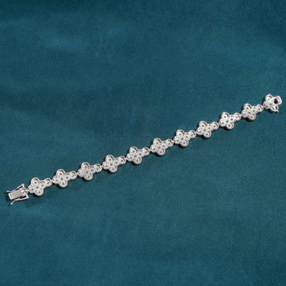 Sideways Cross Tennis Bracelet VVS1 Moissanite GRA Certified