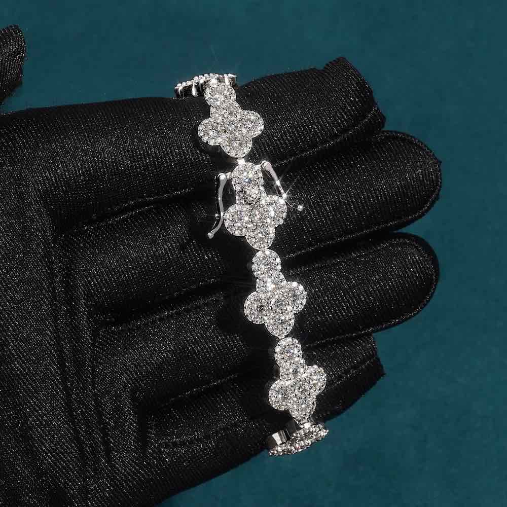 Sideways Cross Tennis Bracelet VVS1 Moissanite GRA Certified