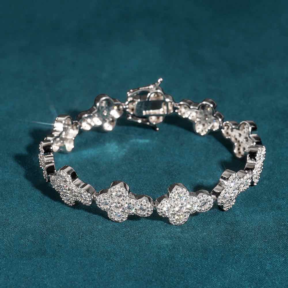 Sideways Cross Tennis Bracelet VVS1 Moissanite GRA Certified