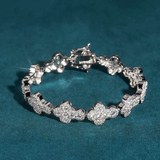 Sideways Cross Tennis Bracelet VVS1 Moissanite GRA Certified