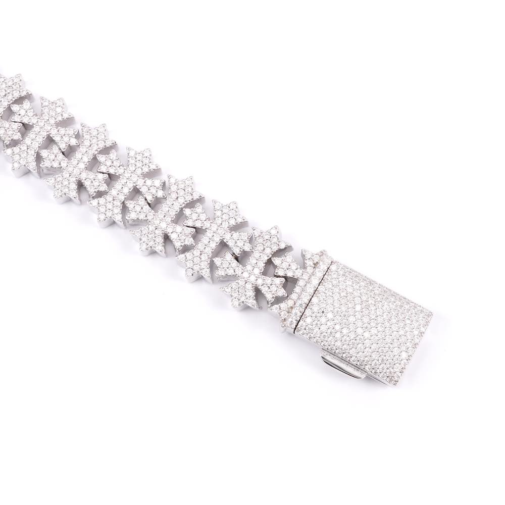 Cross Link Bracelet VVS1 Moissanite GRA Certified