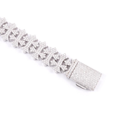 Cross Link Bracelet VVS1 Moissanite GRA Certified