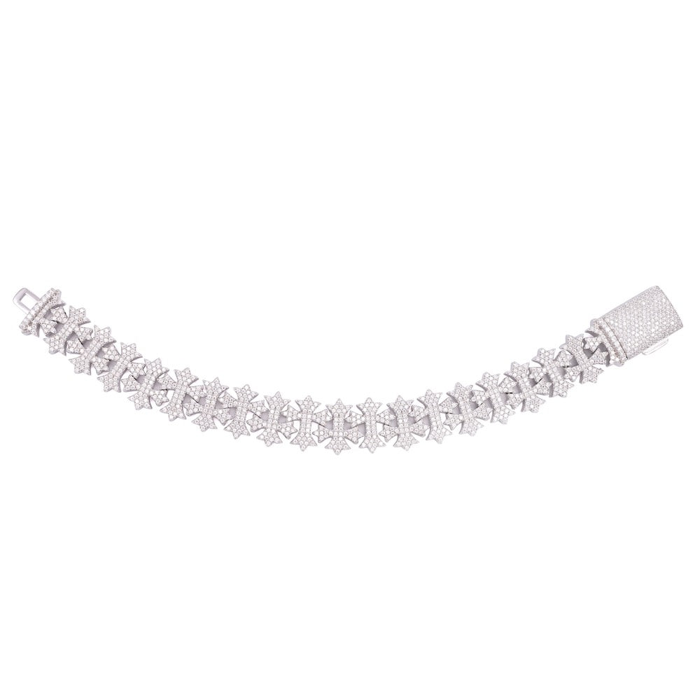 Cross Link Bracelet VVS1 Moissanite GRA Certified