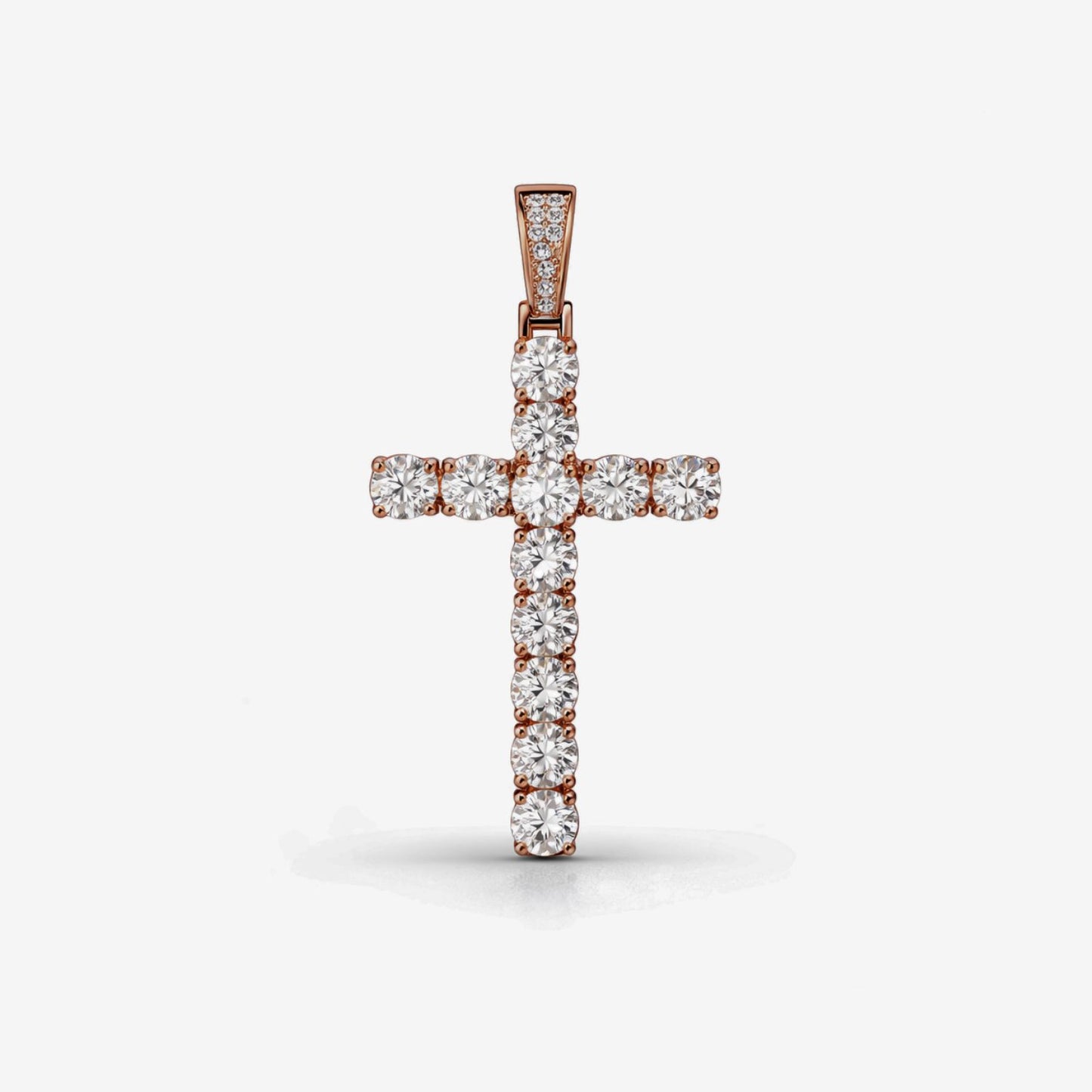 Moissanite Cross Pendant Small Cross Shaped Unisex - 925 Silver/14K Gold Plated/Rose Gold Plated