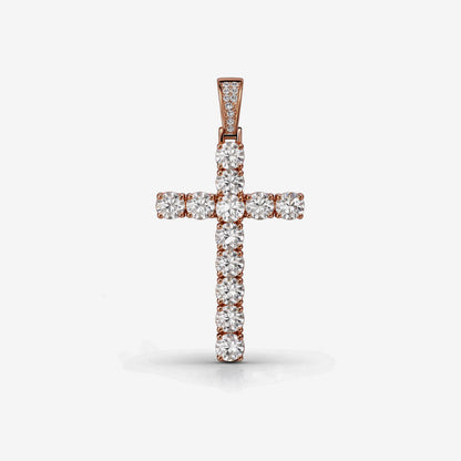 Moissanite Cross Pendant Small Cross Shaped Unisex - 925 Silver/14K Gold Plated/Rose Gold Plated