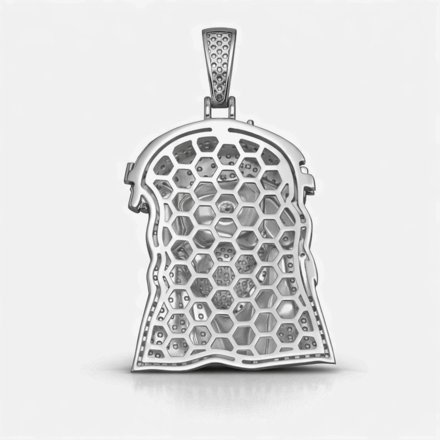 Moissanite Jesus Head Pendant For Men - Iced Out Christ Faith Charm - 925 Silver or 14K Gold Plated Over 925 Silver