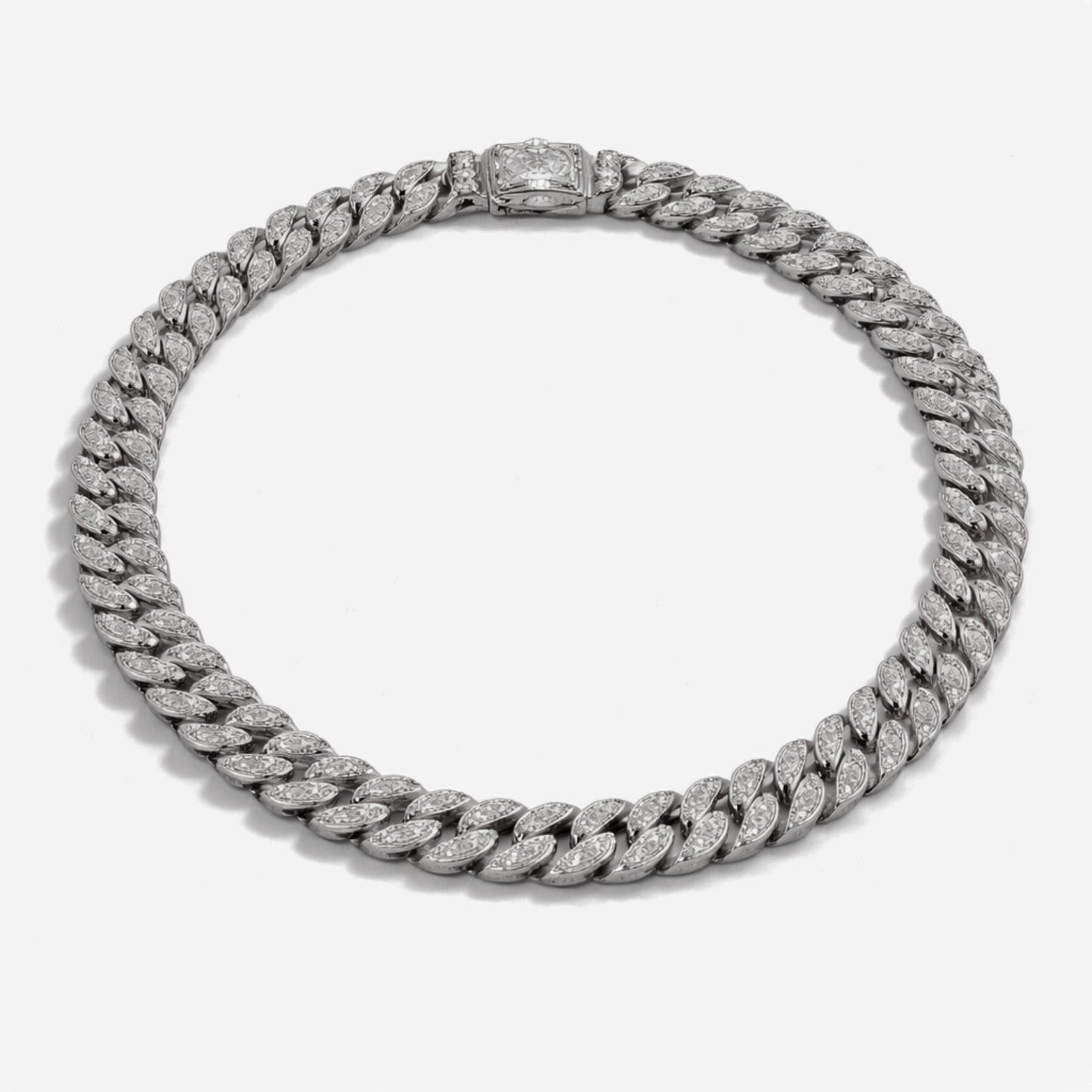 Moissanite Cuban Chain For Men - Width 6mm-15mm - 925 Silver