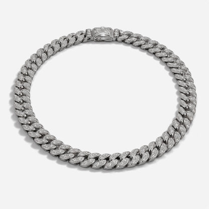 Moissanite Cuban Chain For Men - Width 6mm-15mm - 925 Silver
