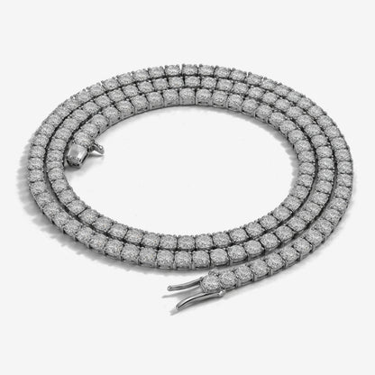 Moissanite Tennis Chain Unisex - Width 2mm-6.5mm - 925 Silver or 14K Gold Plated Over 925 Silver