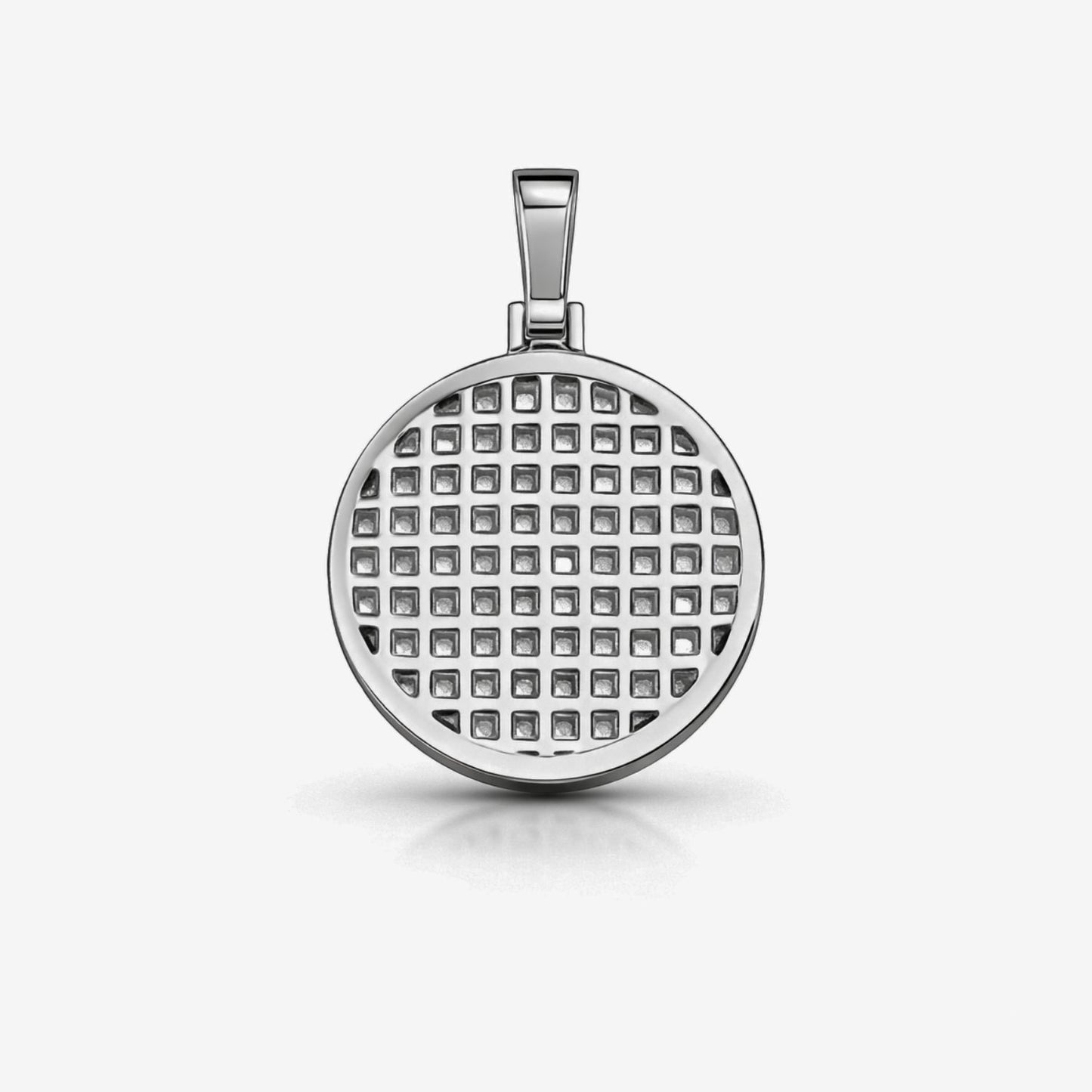 Moissanite Round Cross Medallion Pendant For Men - Iced Circle Pendant - 925 Silver Over 14K Gold Plated on 925 Silver