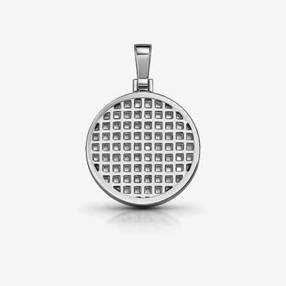 Moissanite Round Cross Medallion Pendant For Men - Iced Circle Pendant - 925 Silver Over 14K Gold Plated on 925 Silver