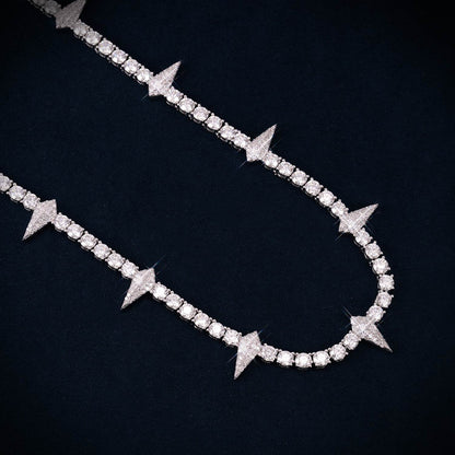 Spiked Tennis Chain VVS1 Moissanite GRA Certified
