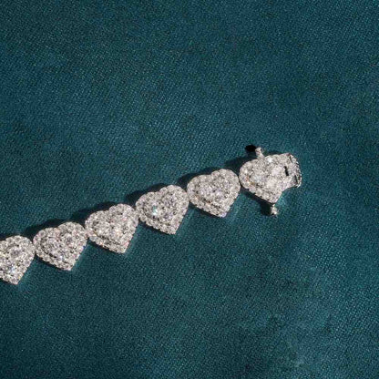 Heart Link Bracelet VVS1 Moissanite GRA Certified