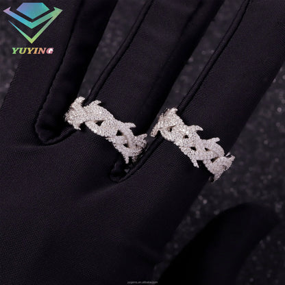 Thorned Cuban Link Ring VVS1 Moissanite GRA Certified