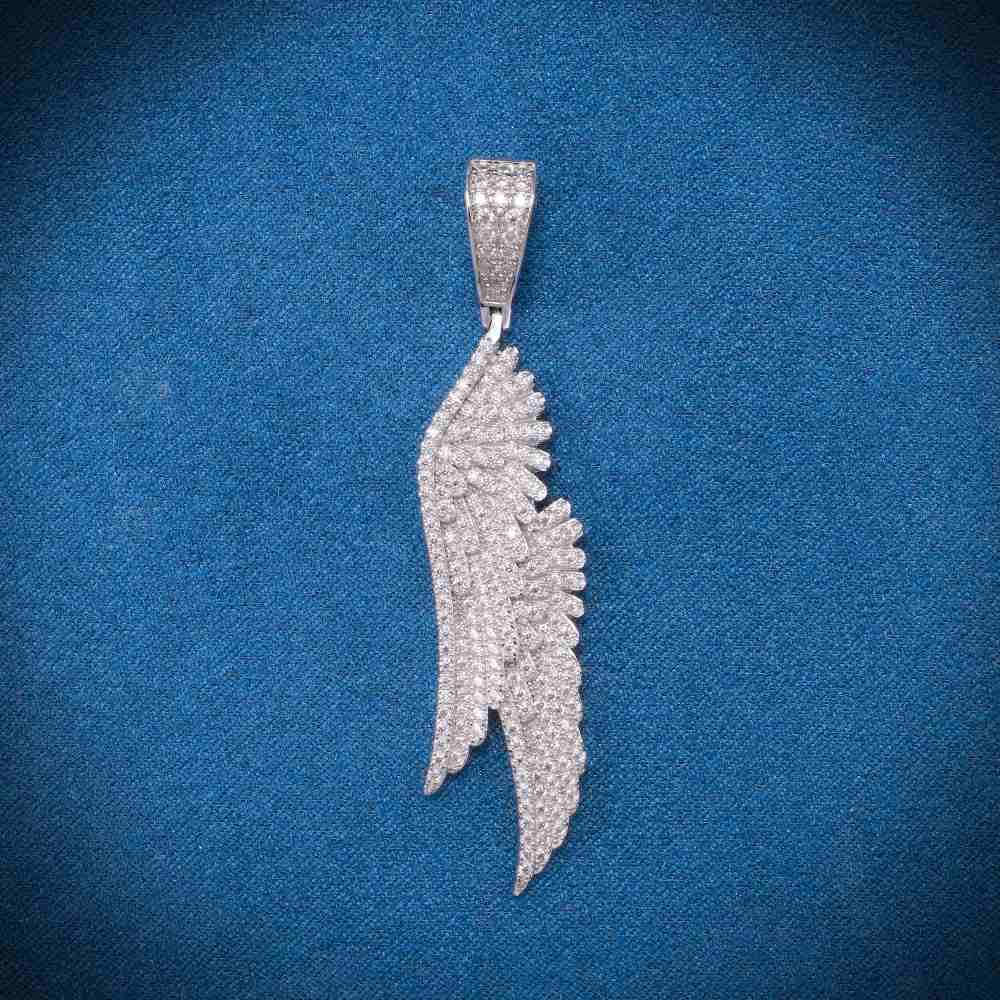 Feather Pendant VVS1 Moissanite GRA Certified
