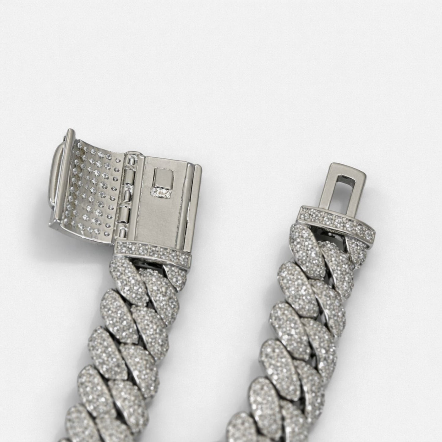 Moissanite Cuban Chain For Men - Width 6mm-15mm - 925 Silver