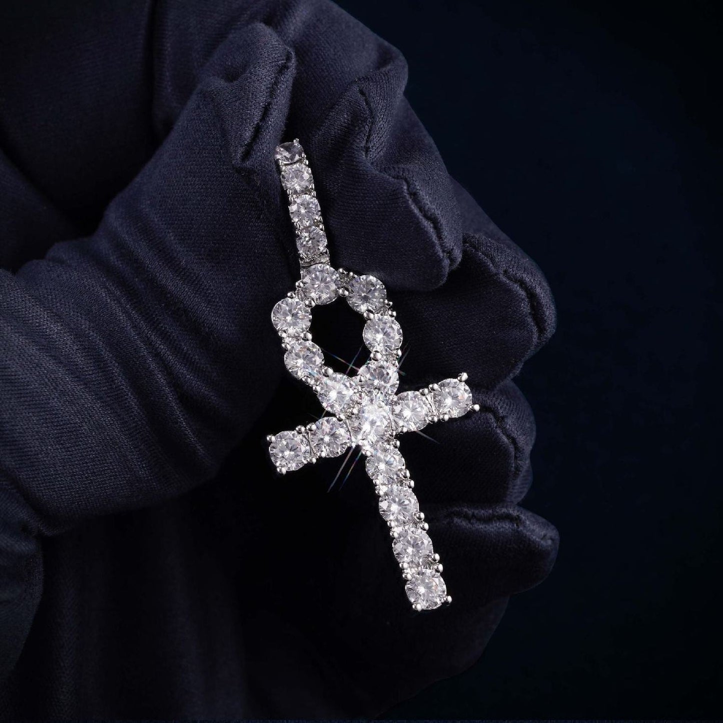 Ankh Pendant VVS1 Moissanite GRA Certified