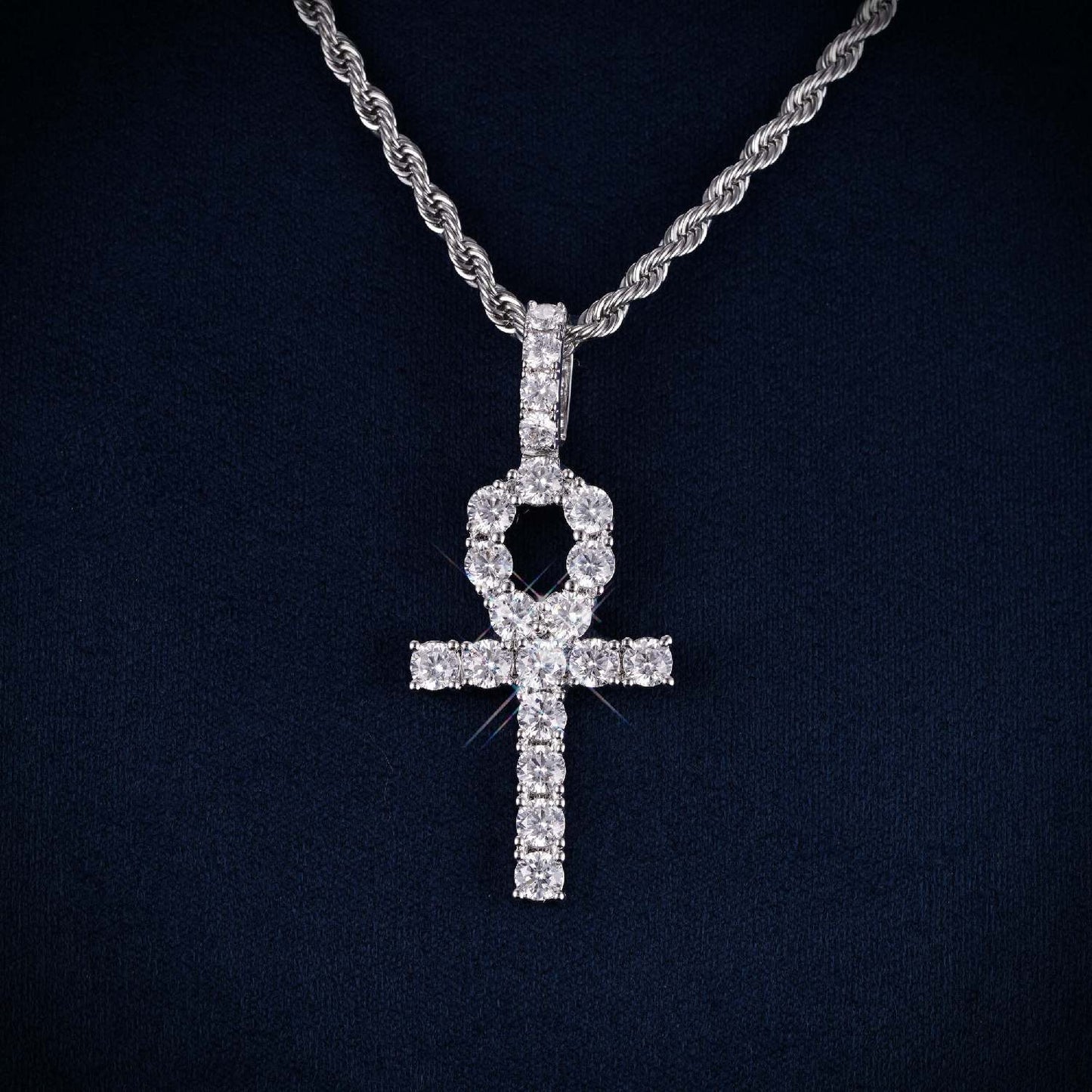 Ankh Pendant VVS1 Moissanite GRA Certified