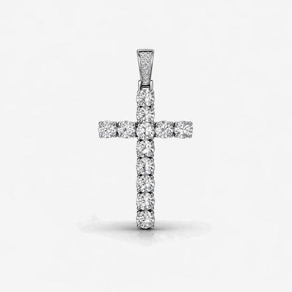 Moissanite Cross Pendant Small Cross Shaped Unisex - 925 Silver/14K Gold Plated/Rose Gold Plated