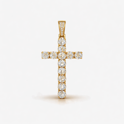 Moissanite Cross Pendant Small Cross Shaped Unisex - 925 Silver/14K Gold Plated/Rose Gold Plated