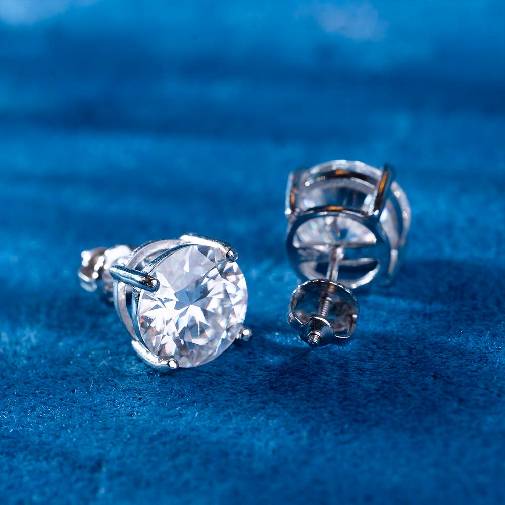 Classic Stud Earrings VVS1 Moissanite GRA Certified