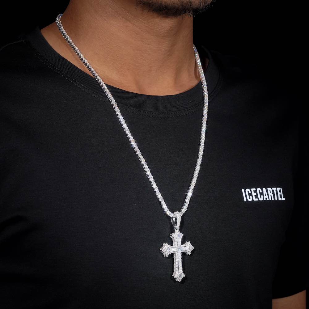 Cross Pendant VVS1 Moissanite GRA Certified