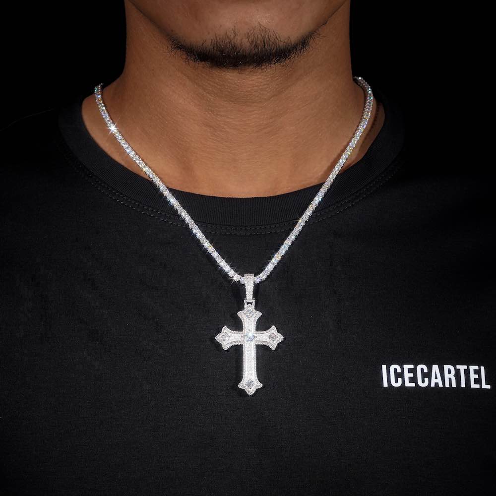 Cross Pendant VVS1 Moissanite GRA Certified