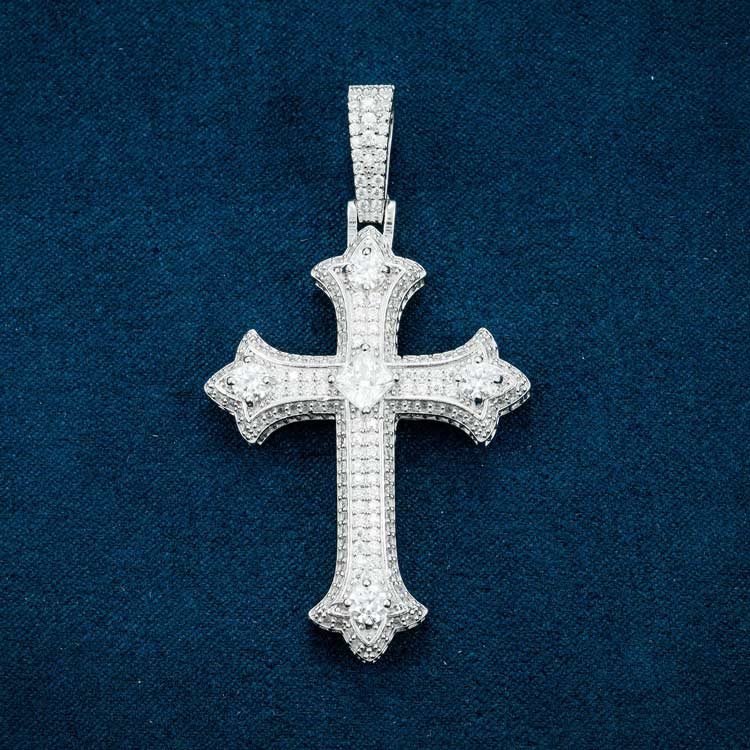 Cross Pendant VVS1 Moissanite GRA Certified
