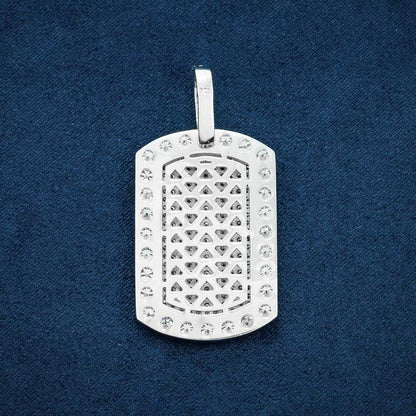 Halo Dog Tag Pendant VVS1 Moissanite GRA Certified
